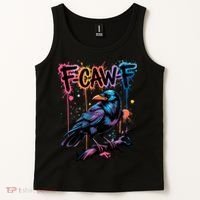 F-Caw-F Crow Pun, Gothic Dark Humor Tank Top thumb 2