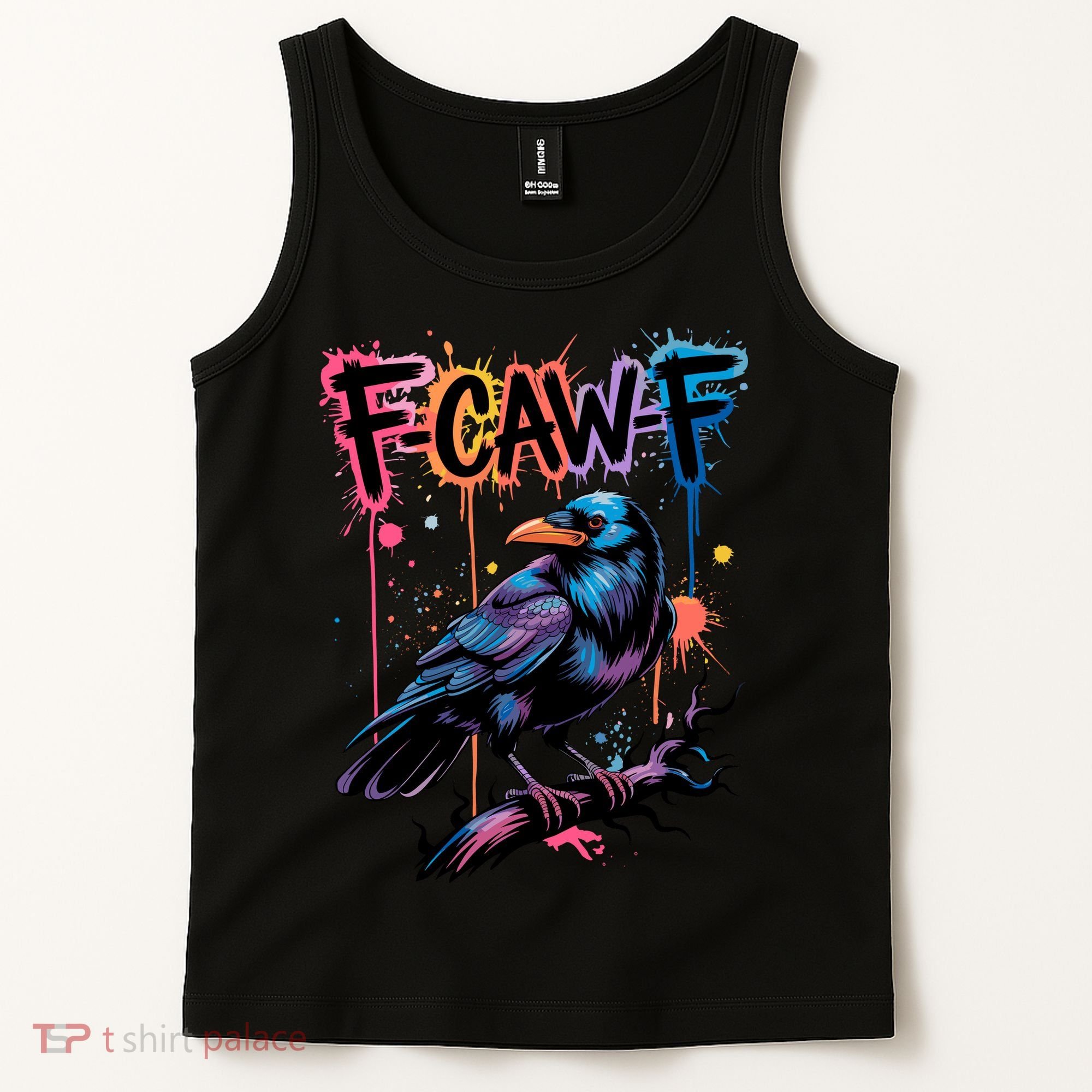 F-Caw-F Crow Pun, Gothic Dark Humor Tank Top
