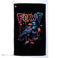 F-Caw-F Crow Pun, Gothic Dark Humor Golf Towel thumb 0