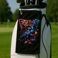 F-Caw-F Crow Pun, Gothic Dark Humor Golf Towel thumb 2