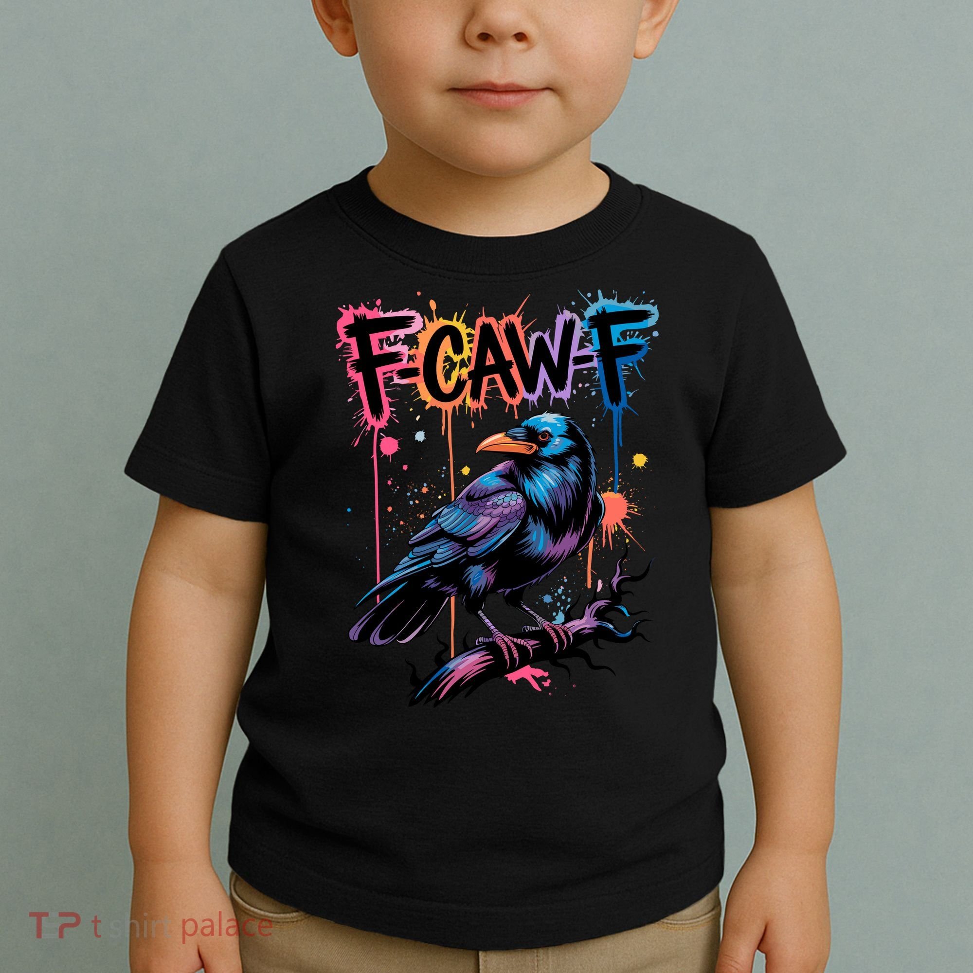 F-Caw-F Crow Pun, Gothic Dark Humor Toddler T-Shirt