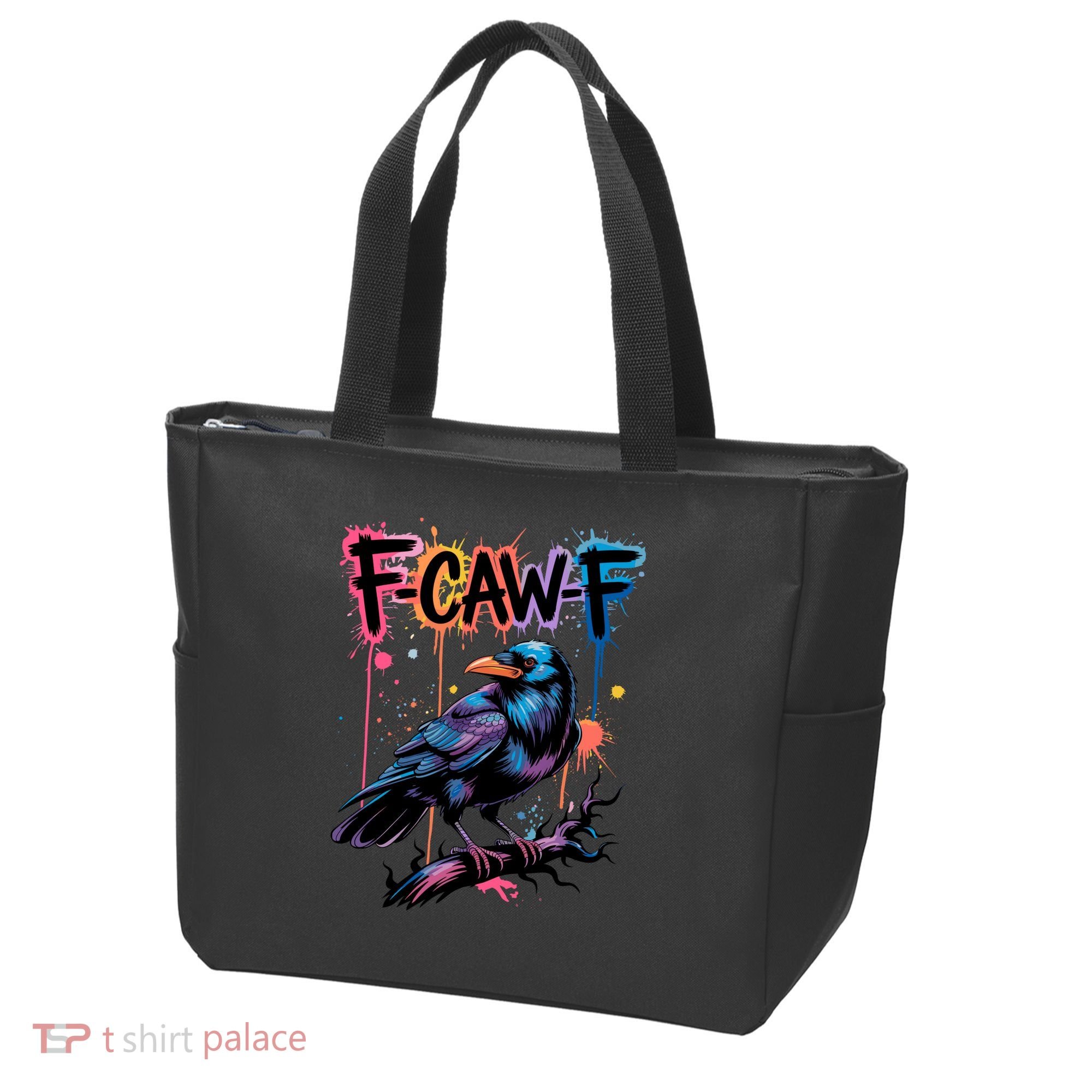 F-Caw-F Crow Pun, Gothic Dark Humor Tote Bag