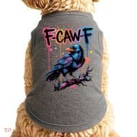 F-Caw-F Crow Pun, Gothic Dark Humor Doggie Tank thumb 0