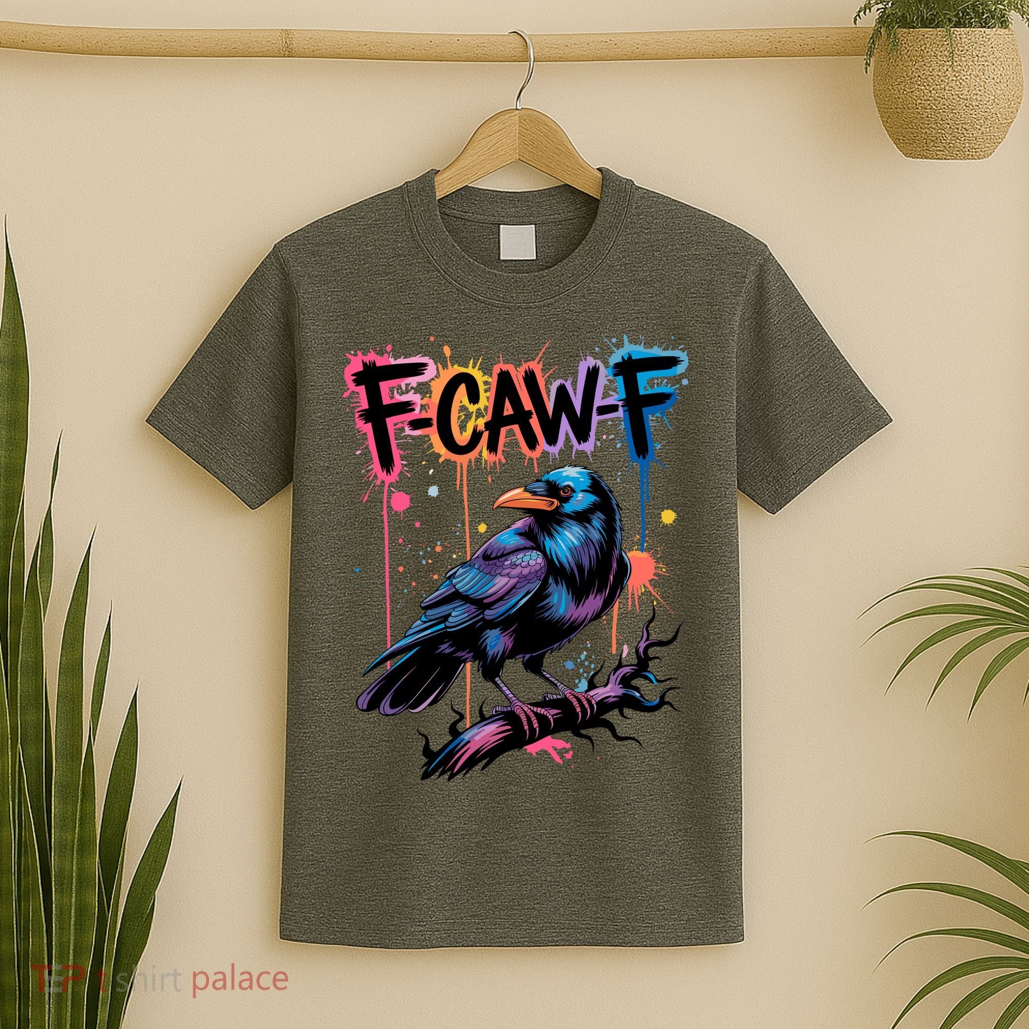 F-Caw-F Crow Pun, Gothic Dark Humor T-Shirt