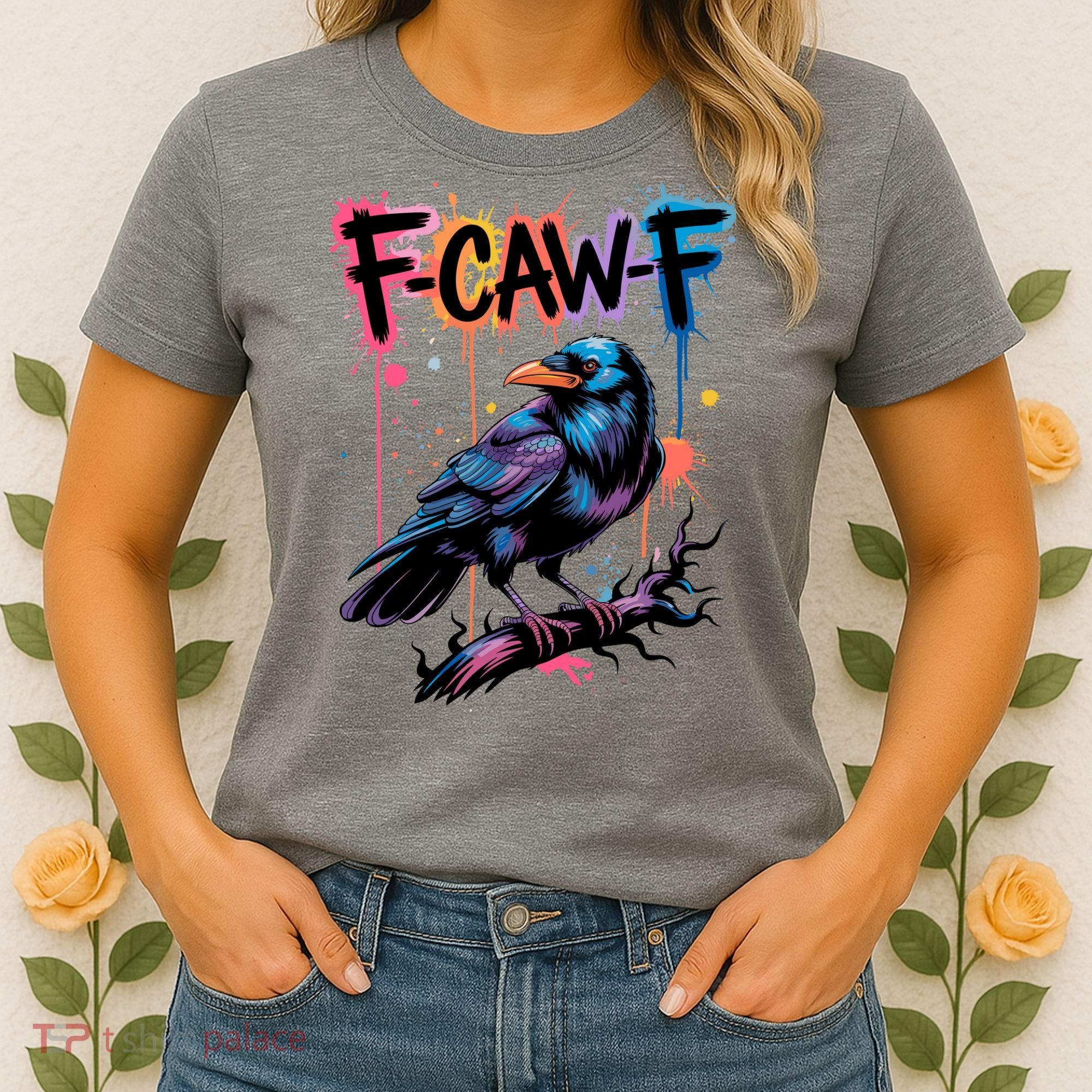 F-Caw-F Crow Pun, Gothic Dark Humor Women's T-Shirt