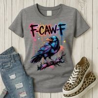F-Caw-F Crow Pun, Gothic Dark Humor Women's T-Shirt thumb 3