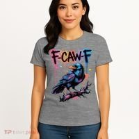 F-Caw-F Crow Pun, Gothic Dark Humor Women's T-Shirt thumb 4