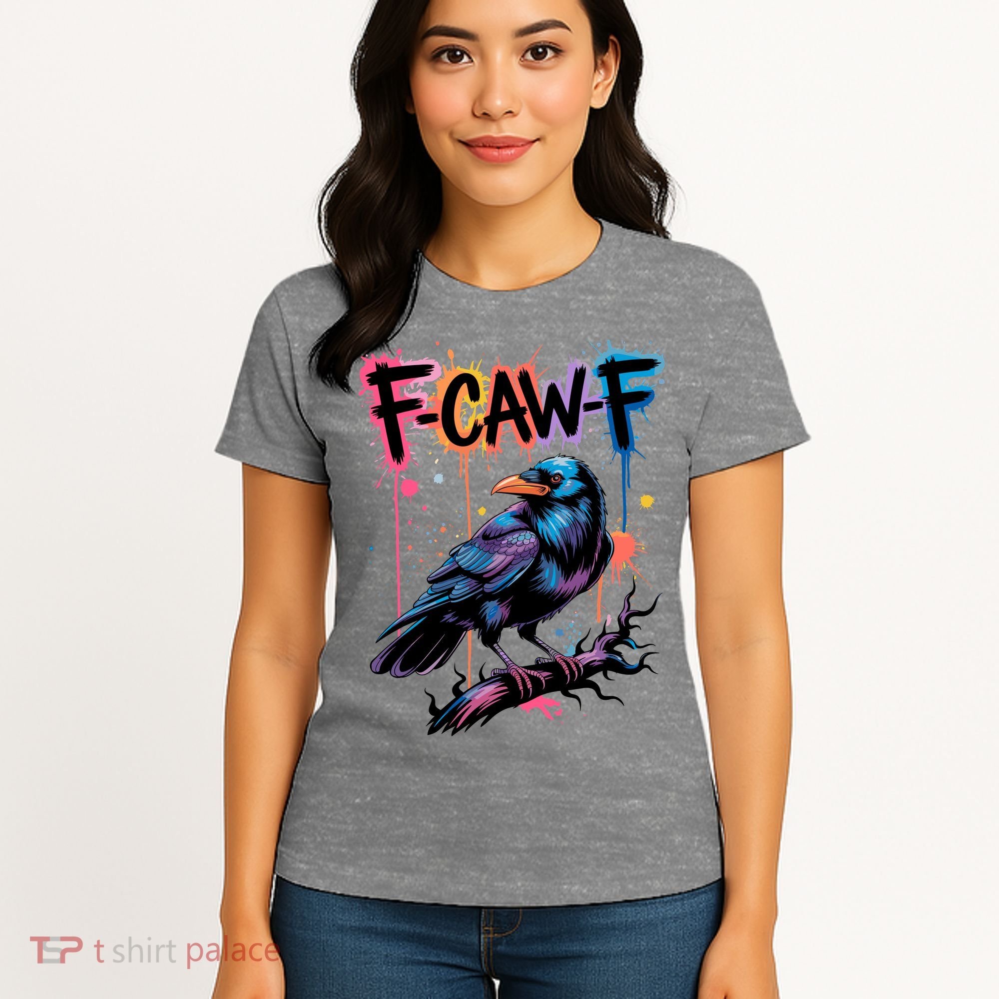 F-Caw-F Crow Pun, Gothic Dark Humor Women's T-Shirt