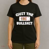 Funny Card Player Pitch Quit The Bullshit T-Shirt thumb 4