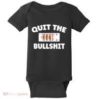 Funny Card Player Pitch Quit The Bullshit Baby Bodysuit thumb 0