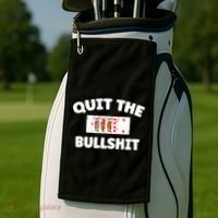 Funny Card Player Pitch Quit The Bullshit Golf Towel thumb 2