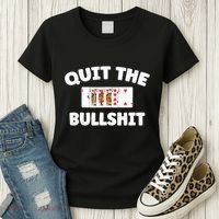 Funny Card Player Pitch Quit The Bullshit Women's T-Shirt thumb 3