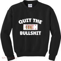 Funny Card Player Pitch Quit The Bullshit Kids Sweatshirt thumb 0