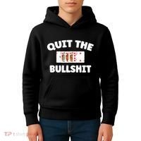 Funny Card Player Pitch Quit The Bullshit Kids Hoodie thumb 4