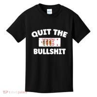Funny Card Player Pitch Quit The Bullshit Kids T-Shirt thumb 0