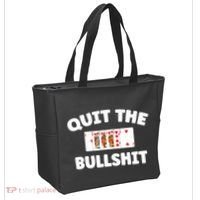 Funny Card Player Pitch Quit The Bullshit Tote Bag thumb 2