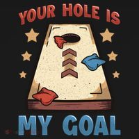 Funny Cornhole Player Your Hole Is My Goal Meaningful Gift Bucket Hat thumb 4