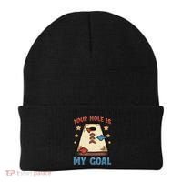 Funny Cornhole Player Your Hole Is My Goal Meaningful Gift Beanie thumb 0