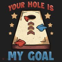 Funny Cornhole Player Your Hole Is My Goal Meaningful Gift Golf Towel thumb 3