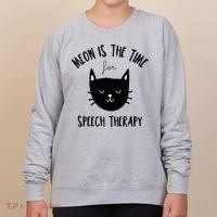 Funny Cat Pun Speech Therapy SLP Therapist Cute Kitten Women's Sweatshirt thumb 0