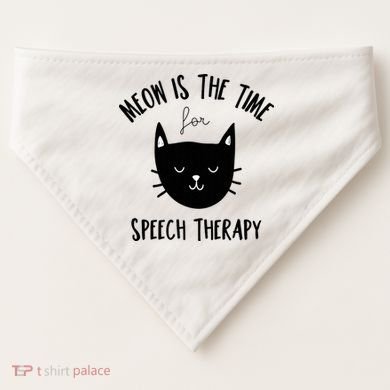 Funny Cat Pun Speech Therapy SLP Therapist Cute Kitten USA-Made Doggie Bandana