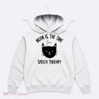 Funny Cat Pun Speech Therapy SLP Therapist Cute Kitten Hoodie thumb 0