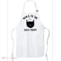 Funny Cat Pun Speech Therapy SLP Therapist Cute Kitten Apron thumb 0