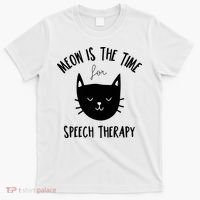 Funny Cat Pun Speech Therapy SLP Therapist Cute Kitten T-Shirt thumb 0
