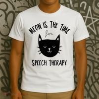 Funny Cat Pun Speech Therapy SLP Therapist Cute Kitten T-Shirt thumb 3