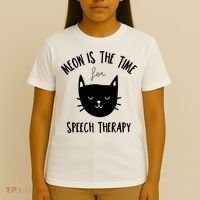 Funny Cat Pun Speech Therapy SLP Therapist Cute Kitten T-Shirt thumb 4