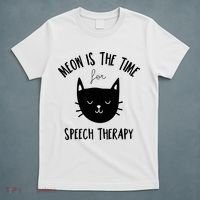 Funny Cat Pun Speech Therapy SLP Therapist Cute Kitten T-Shirt thumb 5