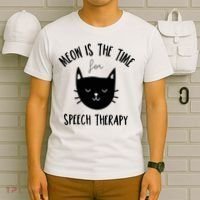 Funny Cat Pun Speech Therapy SLP Therapist Cute Kitten T-Shirt thumb 6