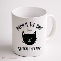 Funny Cat Pun Speech Therapy SLP Therapist Cute Kitten Coffee Mug thumb 1