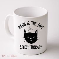 Funny Cat Pun Speech Therapy SLP Therapist Cute Kitten Coffee Mug thumb 0