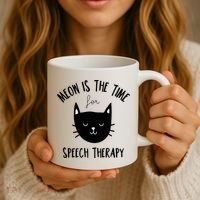 Funny Cat Pun Speech Therapy SLP Therapist Cute Kitten Coffee Mug thumb 3
