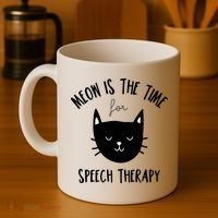 Funny Cat Pun Speech Therapy SLP Therapist Cute Kitten Coffee Mug thumb 4