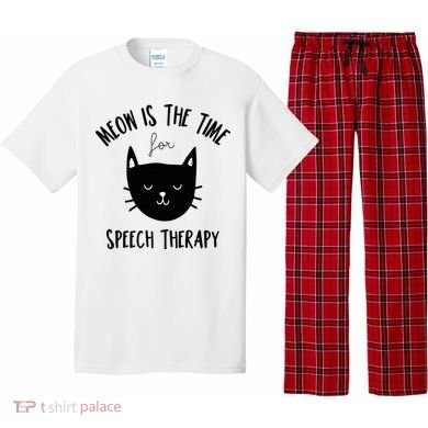 Funny Cat Pun Speech Therapy SLP Therapist Cute Kitten Pajama Set