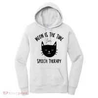 Funny Cat Pun Speech Therapy SLP Therapist Cute Kitten Women's Hoodie thumb 0