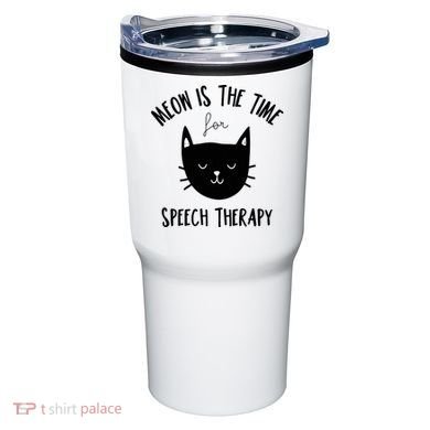 Funny Cat Pun Speech Therapy SLP Therapist Cute Kitten Tumbler