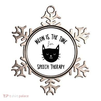 Funny Cat Pun Speech Therapy SLP Therapist Cute Kitten Ornament