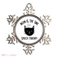 Funny Cat Pun Speech Therapy SLP Therapist Cute Kitten Ornament thumb 0