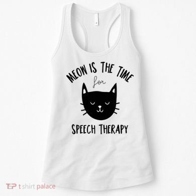 Funny Cat Pun Speech Therapy SLP Therapist Cute Kitten Women's Tank Top