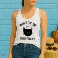 Funny Cat Pun Speech Therapy SLP Therapist Cute Kitten Women's Tank Top thumb 2