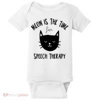 Funny Cat Pun Speech Therapy SLP Therapist Cute Kitten Baby Bodysuit thumb 0