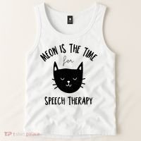 Funny Cat Pun Speech Therapy SLP Therapist Cute Kitten Tank Top thumb 2