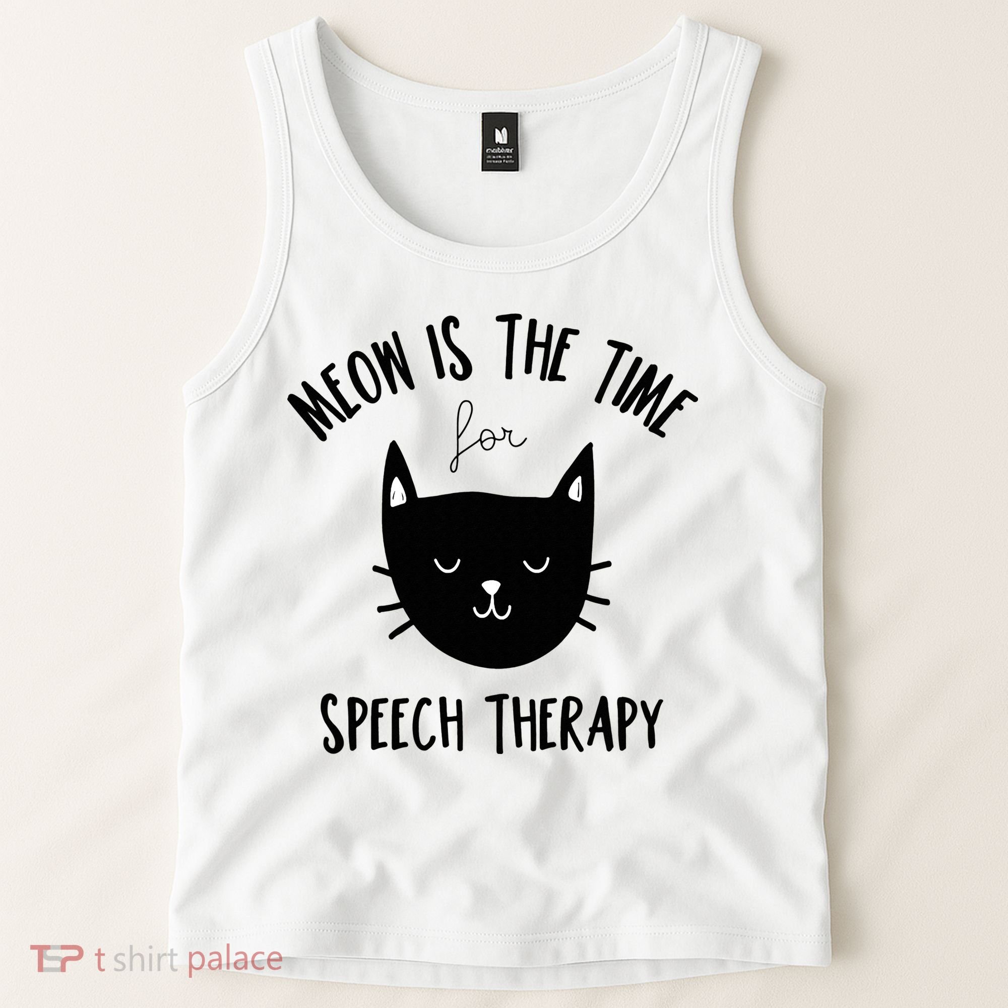 Funny Cat Pun Speech Therapy SLP Therapist Cute Kitten Tank Top