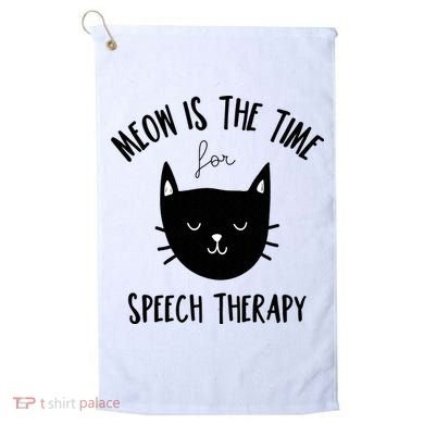Funny Cat Pun Speech Therapy SLP Therapist Cute Kitten Golf Towel