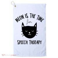 Funny Cat Pun Speech Therapy SLP Therapist Cute Kitten Golf Towel thumb 0