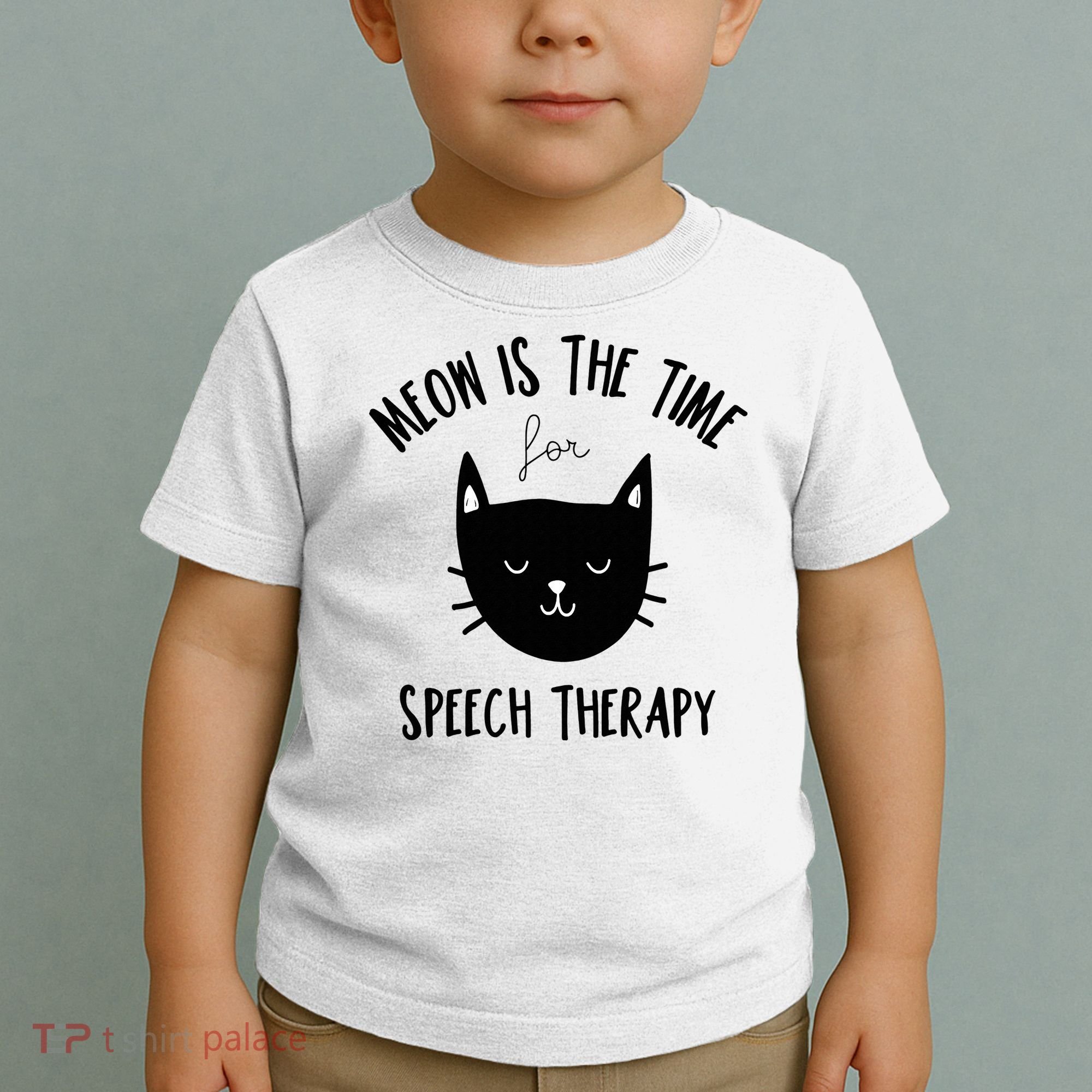 Funny Cat Pun Speech Therapy SLP Therapist Cute Kitten Toddler T-Shirt