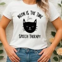 Funny Cat Pun Speech Therapy SLP Therapist Cute Kitten Women's T-Shirt thumb 2